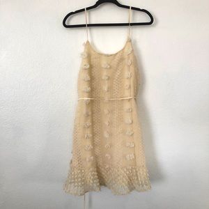 Cream Pom Pom dress boho